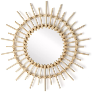 decorar con bambú: espejo