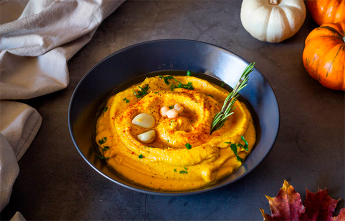 Hummus, de calabaza, un entrante muy saludable Hummus de calabaza