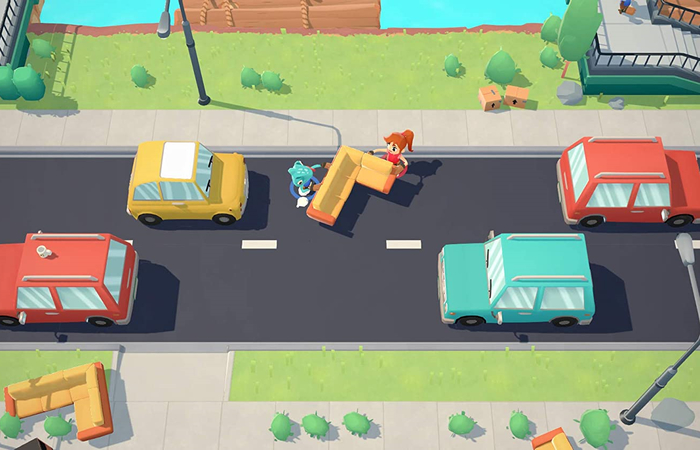 pantalla videojuego moving out Videojuegos cooperativos: moving out, partida en la pantalla