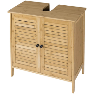 decorar con bambú: mueble de baño