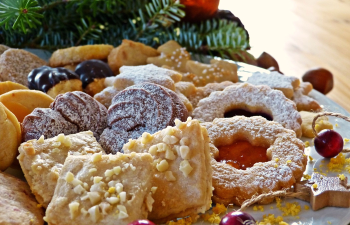 fuente con pastas navidad pastas y galletas de navidad