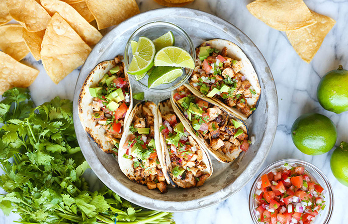 Recetas de tacos de pollo Tacos de pollo y pico de gallo