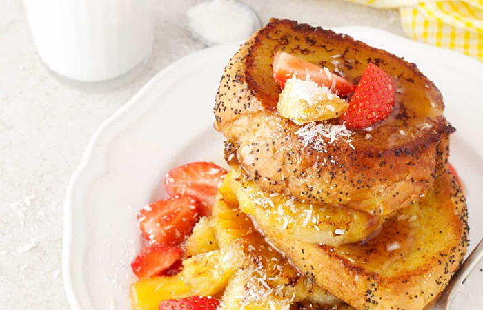 Receta de torrijas tropicales veganas Torrijas tropicales