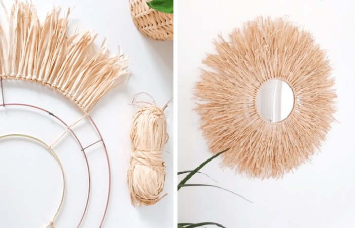 espejos con rafia ideas para decorar espejos: con rafia
