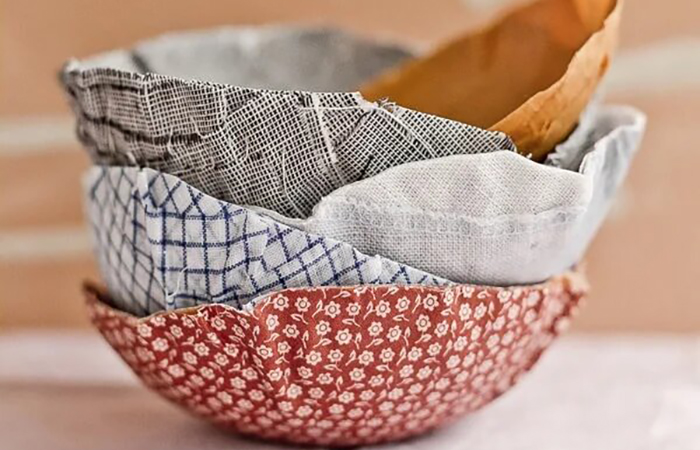 manualidades para regalar hechas con retales de tela cuencos de tela