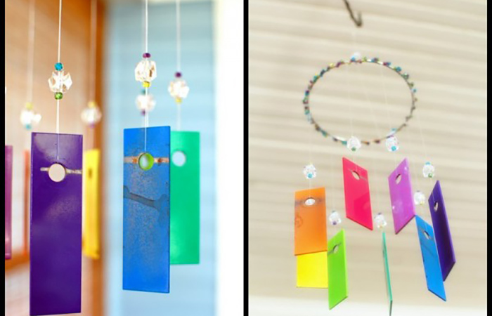 móvil de xilófono móvil con cuentas de xilófono de colores