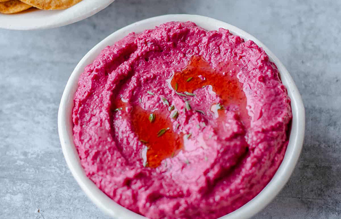 receta de hummus con remolacha Aperitivos en Thermomix fáciles: Hummus con remolacha