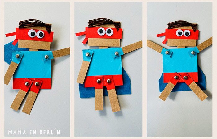 Muñeco articulado de cartón : superhéroe Mannualidades creativas: figura articulada
