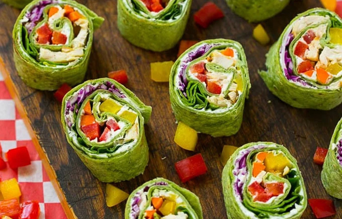 receta de rollitos de verduras con queso crema rollitos arcoíris de verduras