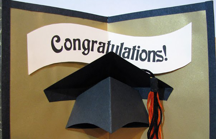 tarjeta pop-up para graduación tarjeta pop-up de enhorabuena por la graduación