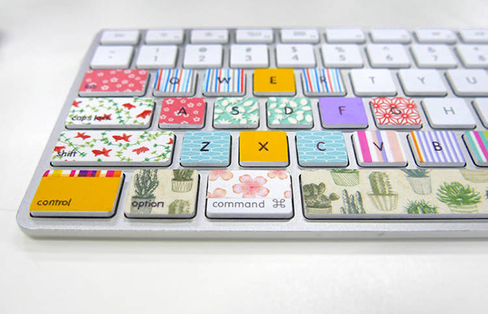 Cómo decorar tu teclado con washi tape Ideas de decoración con washi tape para el ordenador