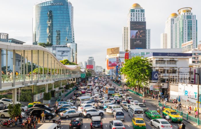 Atasco de tráfico en Bangkok Atasco de tráfico en Bangkok