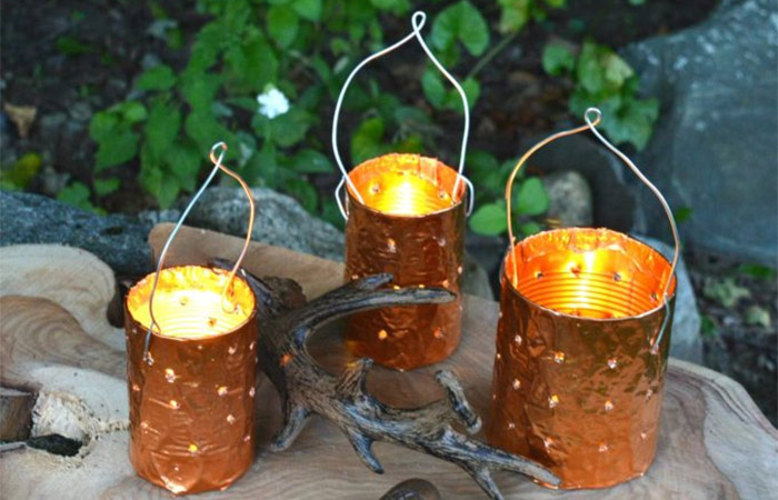 Cómo hacer candiles para la terraza DIY con latas candiles para la terraza DIY