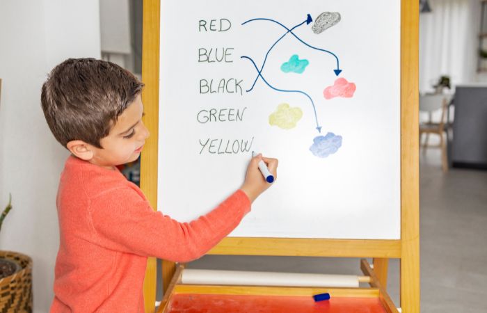 Relacionar colores, formas u objetos con su nombre en otro idioma Niños aprendiendo colores en inglés