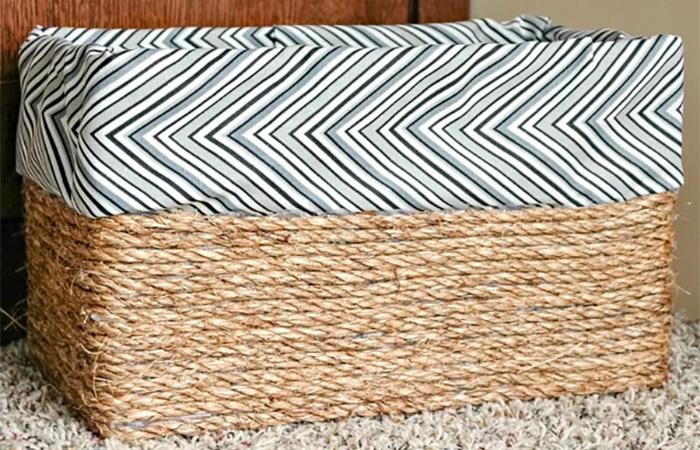 Cómo hacer un cesto decorativo con cuerda de yute caja decorativa