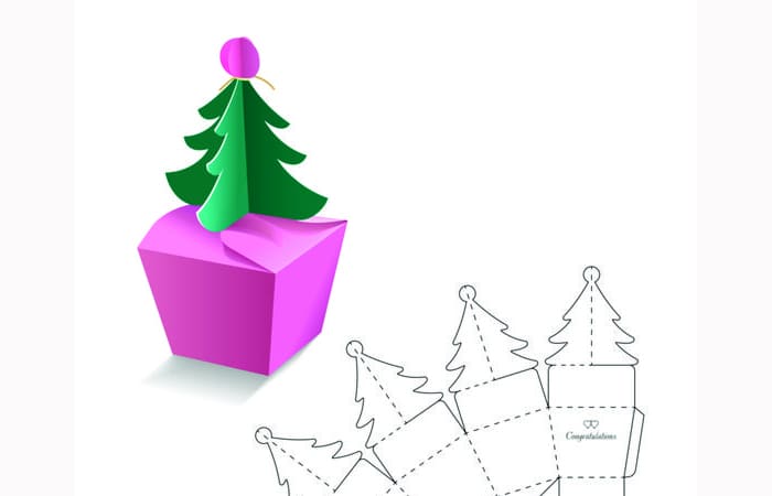 Cómo hacer una cajita de árbol de Navidad Cajita de árbol de Navidad