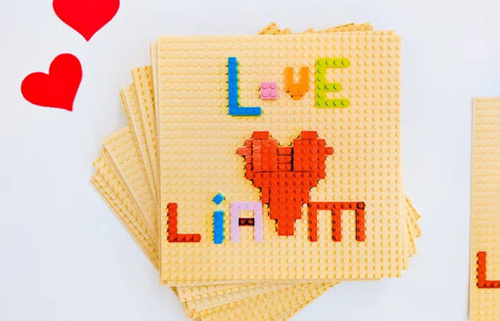 original tarjeta de LEGO para San Valentín regalos de San Valentín con LEGO: Tarjeta de felicitación