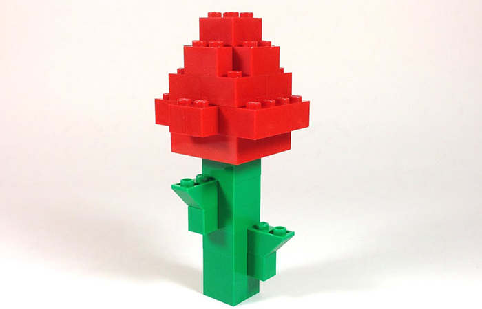 Cómo hacer una rosa con LEGO para San Valentín rosa con LEGO para San Valentín