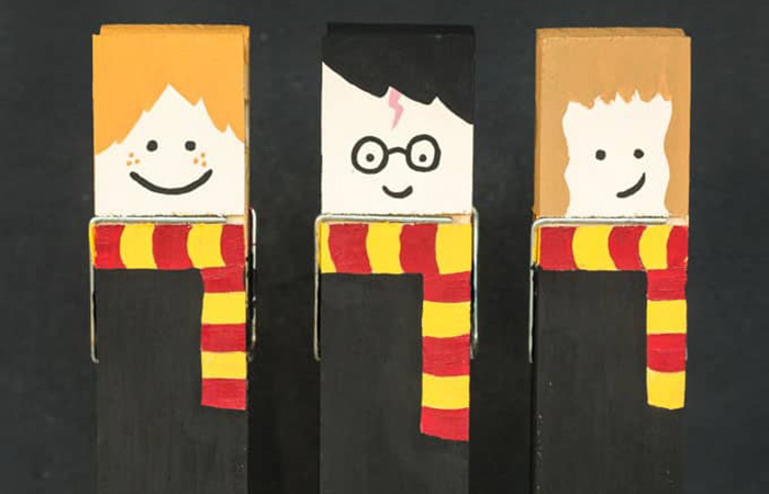 cómo hacer manualidades de Harry Potter con pinzas manualidades de Harry Potter con pinzas