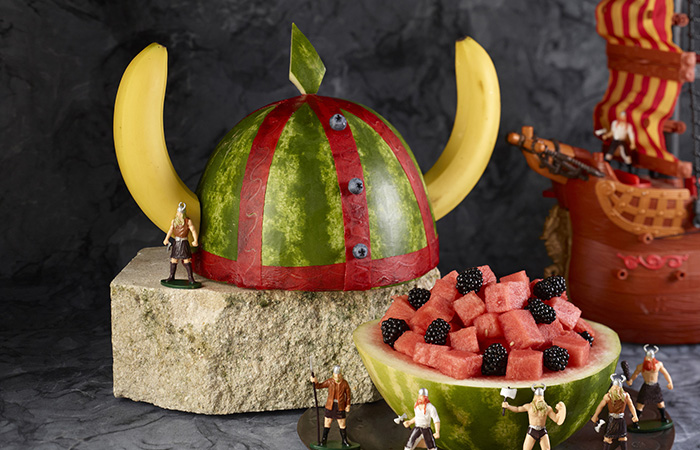 idea para hacer un casco de frutas casco de frutas