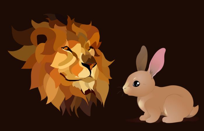 El león y el conejo fábulas con moraleja: El león y el conejo