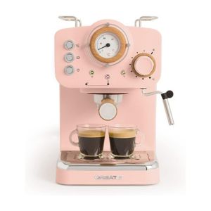 Cafetera rosa de estética vintage