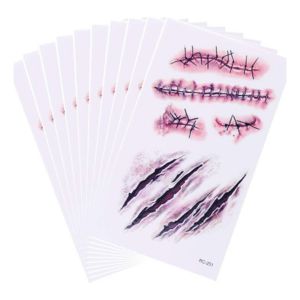 tatuajes temporales: cicatrices para Halloween