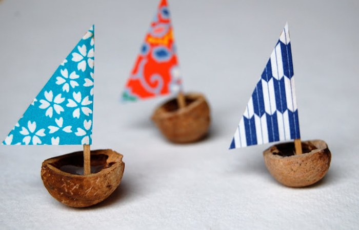 Cómo hacer barquitos de vela con una nuez barquitos de nuez