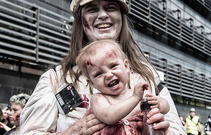 disfraces de mamás y bebés zombies disfraces para mamás porteadoras: zombies