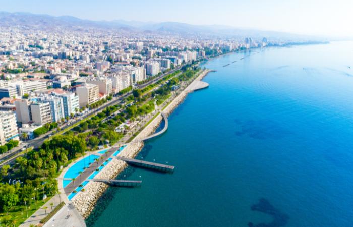 La vista aérea de Molos, en Limassol limassol chipre