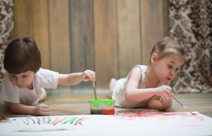 pintar, beneficios para el desarrollo cognitivo de los niños Potenciar el desarrollo intelectual pintando juntos